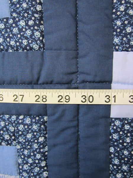 Grandmas Log Cabin Fan Amish Quilt 93x108