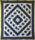 Grandmas Log Cabin Fan Amish Quilt 93x108