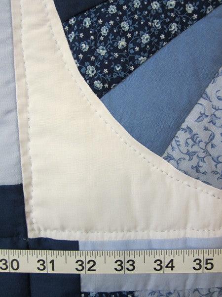 Grandmas Log Cabin Fan Amish Quilt 93x108