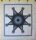 Framed Twinkling Star Patchwork Amish Quilt 94x104