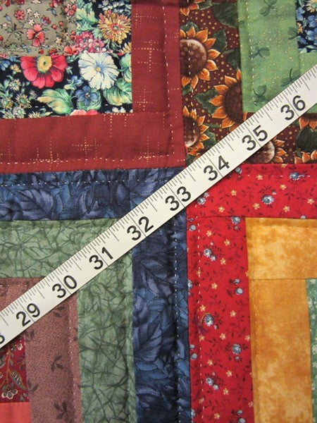 Colorful Log Cabin Patchwork Amish Quilt 90x101