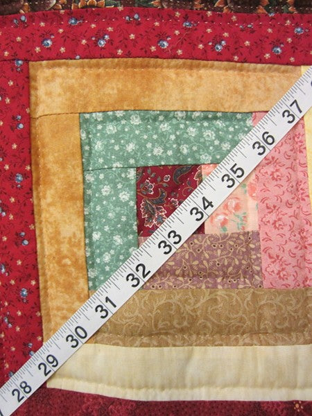 Colorful Log Cabin Patchwork Amish Quilt 90x101