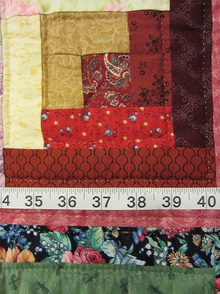 Colorful Log Cabin Patchwork Amish Quilt 90x101