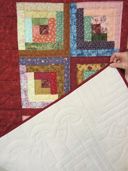 Colorful Log Cabin Patchwork Amish Quilt 90x101