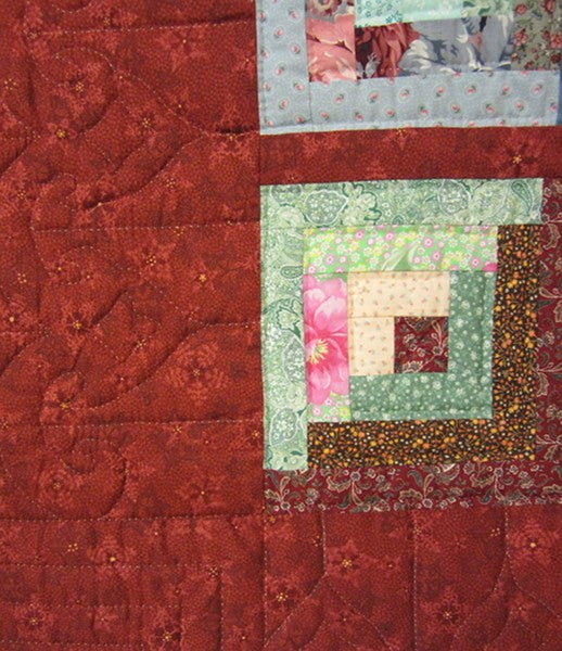 Colorful Log Cabin Patchwork Amish Quilt 90x101