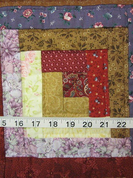 Colorful Log Cabin Patchwork Amish Quilt 90x101