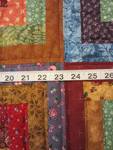 Colorful Log Cabin Patchwork Amish Quilt 90x101