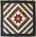 Northern Lights Log Cabin Star Patchwork Amish Quilt 103x104