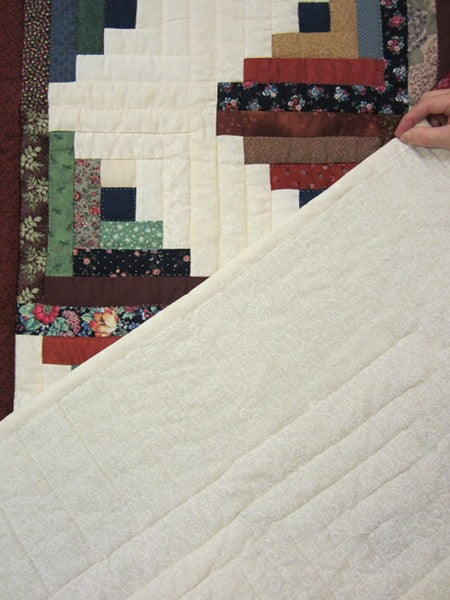 Northern Lights Log Cabin Star Patchwork Amish Quilt 103x104