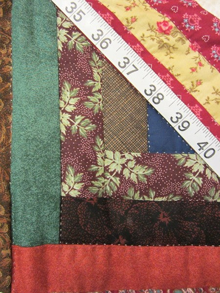 Northern Lights Log Cabin Star Patchwork Amish Quilt 103x104