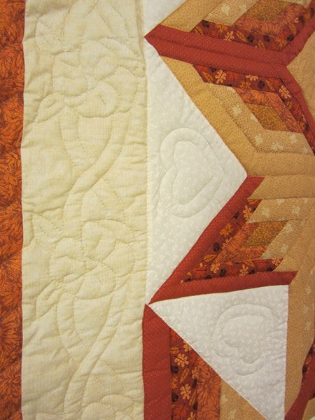 Framed Compass Starburst Amish Quilt 93x106