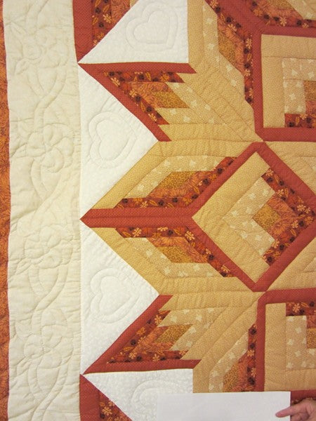 Framed Compass Starburst Amish Quilt 93x106