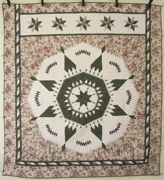 Rocky Mountain Rising Star Patchwork Amish Quilt 104x113