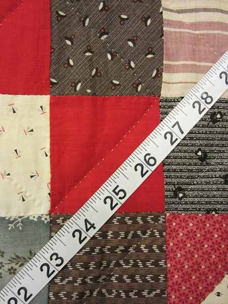 Antique Patchwork Red Black Amish Quilt 90x90