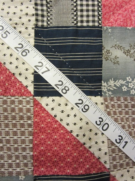 Antique Patchwork Red Black Amish Quilt 90x90