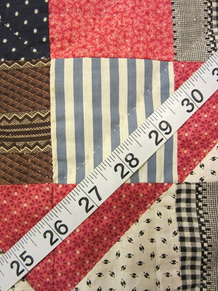 Antique Patchwork Red Black Amish Quilt 90x90