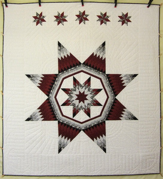 Broken Maryland Star Amish Quilt 102x112