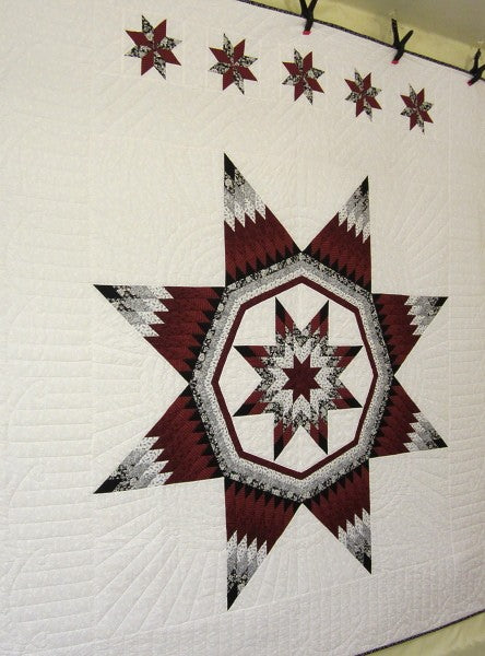Broken Maryland Star Amish Quilt 102x112