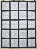 Stunning Blue White Embroidered Amish Quilt 80x103