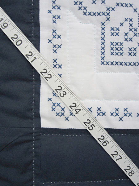 Stunning Blue White Embroidered Amish Quilt 80x103