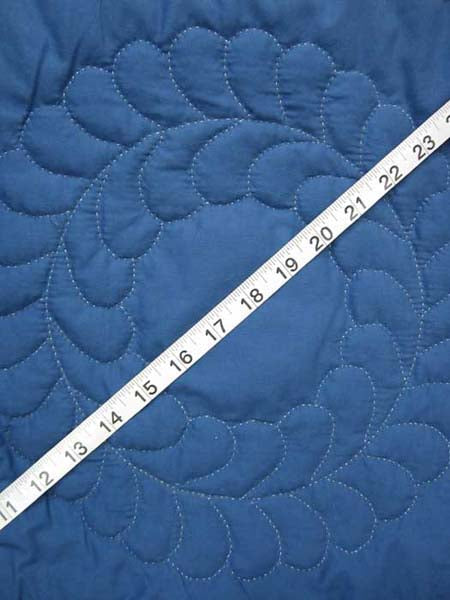 Tan Blue White Star Crystal Embroidered Amish Quilt 82x104