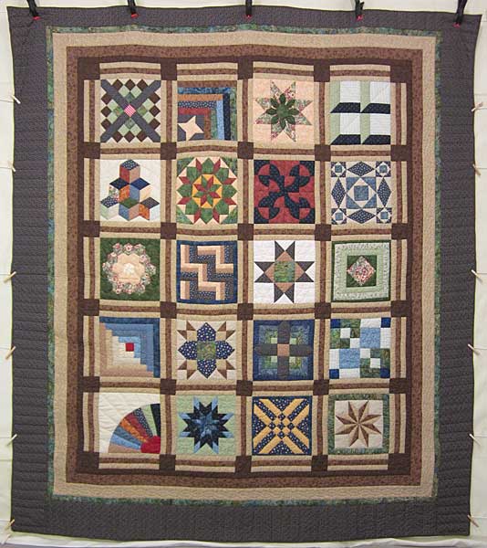 Forest Earth Sampler Patchwork Amish Quilt 101x115