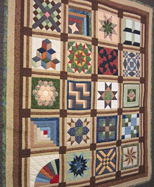 Forest Earth Sampler Patchwork Amish Quilt 101x115