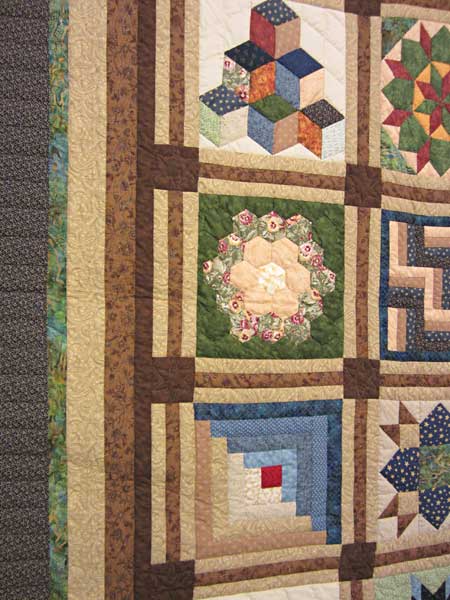 Forest Earth Sampler Patchwork Amish Quilt 101x115