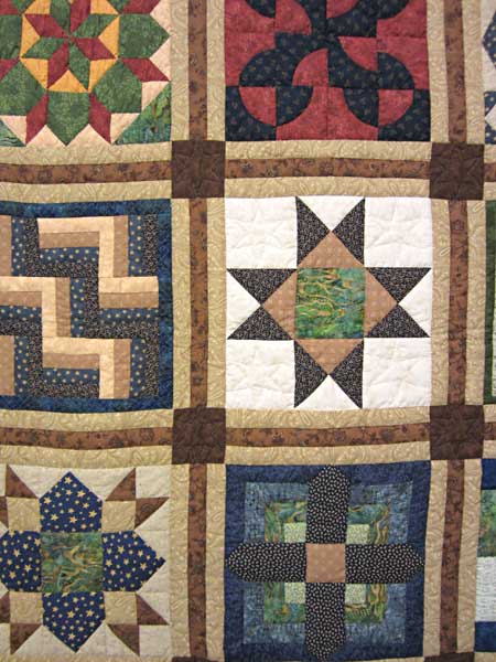 Forest Earth Sampler Patchwork Amish Quilt 101x115