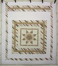 Elegant Ecru Lone Star Patchwork Amish Quilt 98x110