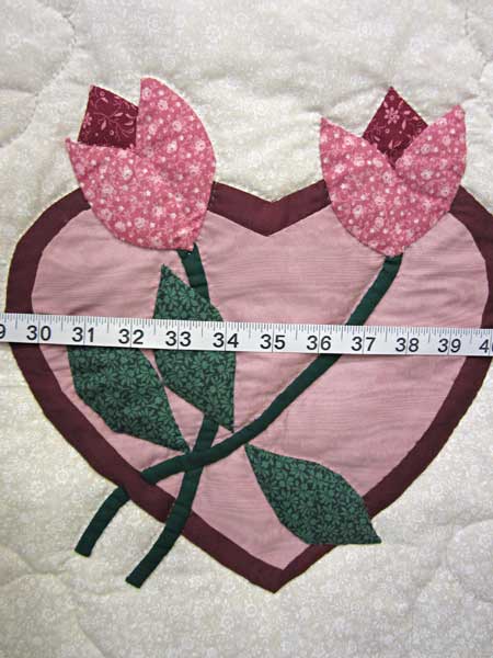 Heart Rose Bud Applique Amish Quilt 101x111