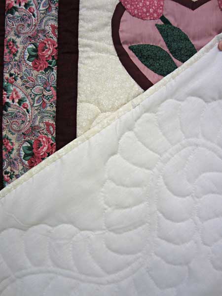 Heart Rose Bud Applique Amish Quilt 101x111
