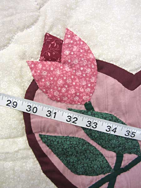 Heart Rose Bud Applique Amish Quilt 101x111