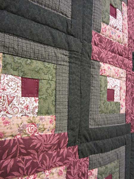 Log Cabin Quilting Bee Patchwork Amish Quilt 95x111