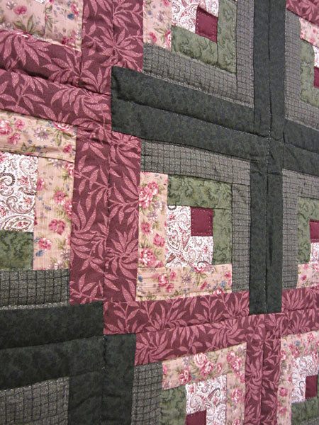 Log Cabin Quilting Bee Patchwork Amish Quilt 95x111