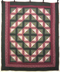 Log Cabin Quilting Bee Patchwork Amish Quilt 95x111