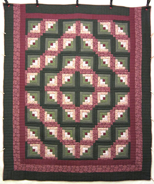 Log Cabin Quilting Bee Patchwork Amish Quilt 95x111