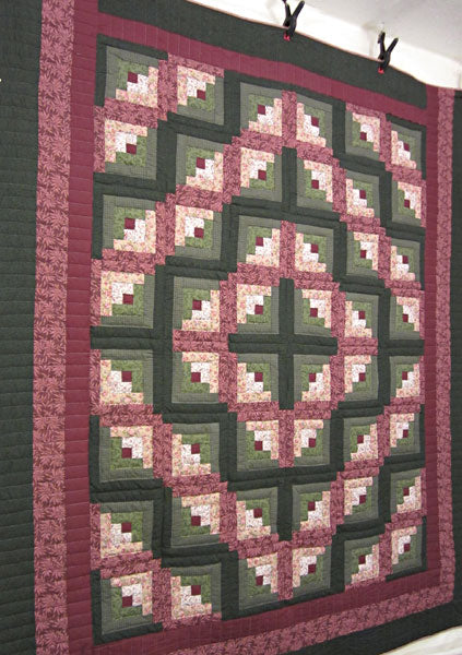 Log Cabin Quilting Bee Patchwork Amish Quilt 95x111