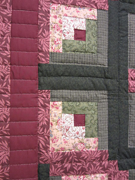 Log Cabin Quilting Bee Patchwork Amish Quilt 95x111