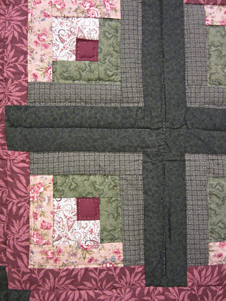 Log Cabin Quilting Bee Patchwork Amish Quilt 95x111
