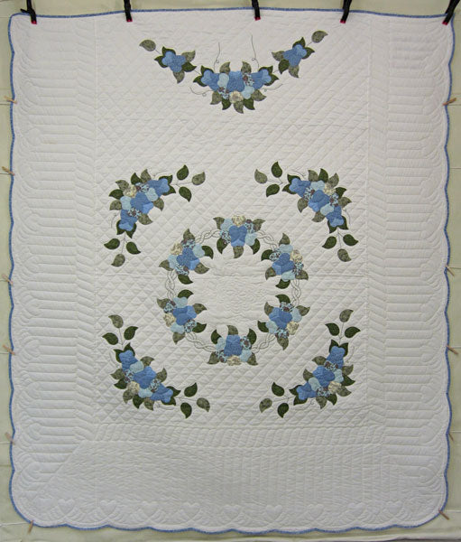 Bouquet Spring Flowers Applique Amish Quilt 97x115