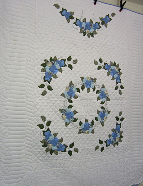 Bouquet Spring Flowers Applique Amish Quilt 97x115