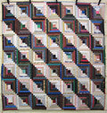 Grandmas Scrap Log Cabin Patchwork Amish Quilt 106x109