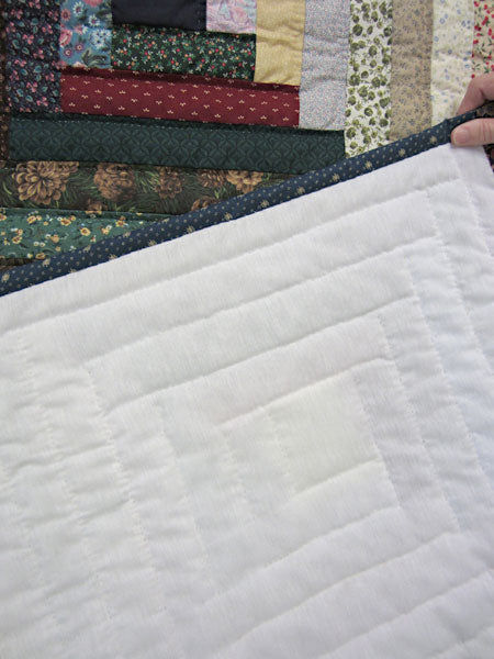 Grandmas Scrap Log Cabin Patchwork Amish Quilt 106x109