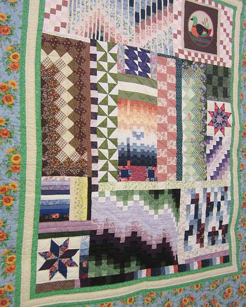 Sunny Scrap Patchwork Quilting Bee Amish Quilt 98x106