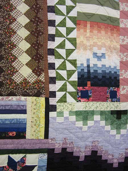 Sunny Scrap Patchwork Quilting Bee Amish Quilt 98x106