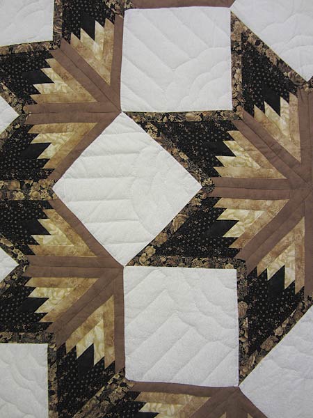 Broken Star Log Cabin Patchwork Amish Quilt 98x110