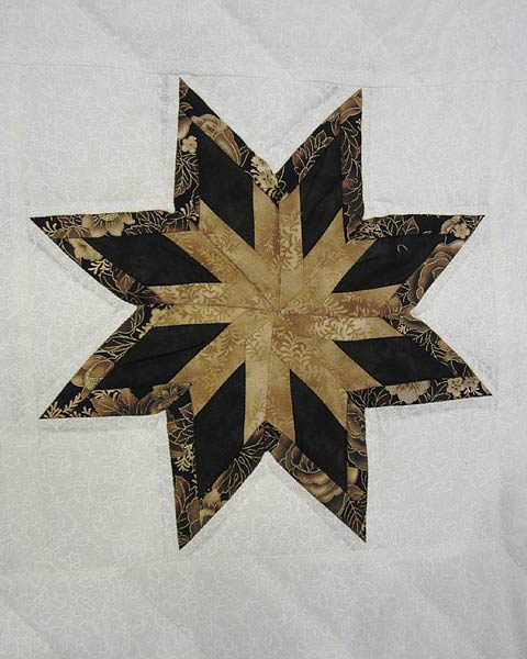 Broken Star Log Cabin Patchwork Amish Quilt 98x110