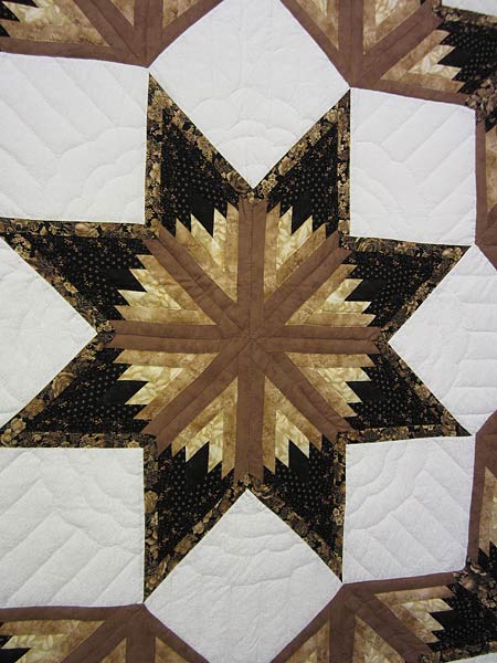 Broken Star Log Cabin Patchwork Amish Quilt 98x110