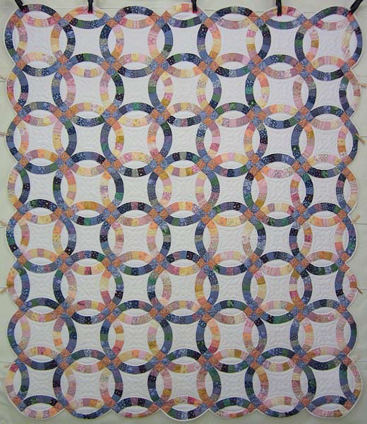 Double Wedding Ring Patchwork Amish Quilt 93x108
